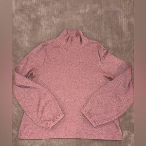 Madewell Dusty Rose Ribbed Mock Neck Size Small